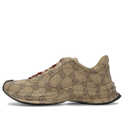 Men's Gucci Run sneaker in beige and ebony leather 